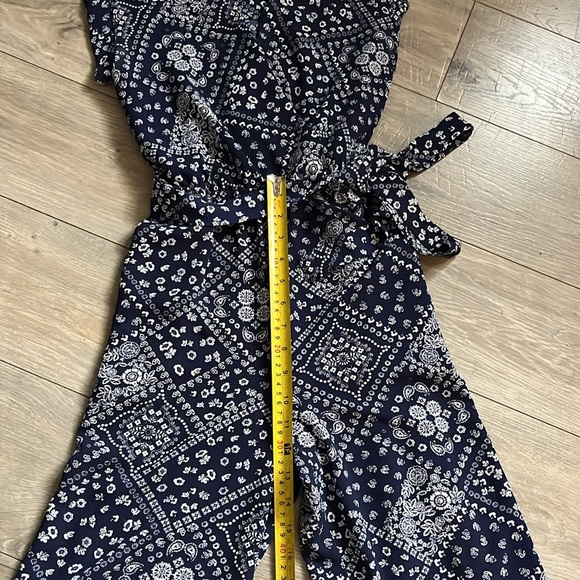 Blue and White Patterned Jumpsuit, Size Medium - Picture 10 of 15